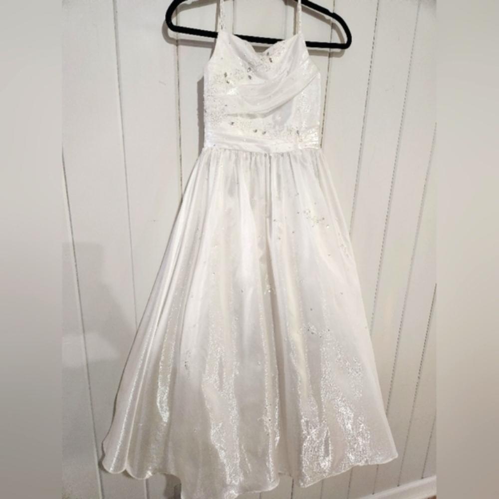 Communion Dress/ Flowergirl Dress by Mary's Bridal size 8 white beaded detail